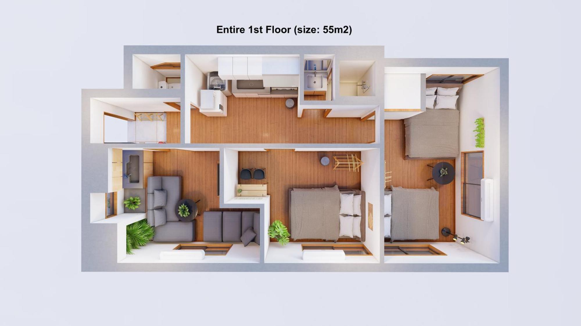 Appartement 3 Bedrooms House In Food Heaven Area *